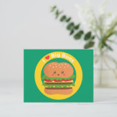 Ich Liebe Big Buns, Kawaii Big Burger Postkarte (Stehend Vorderseite)