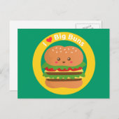 Ich Liebe Big Buns, Kawaii Big Burger Postkarte (Vorne/Hinten)