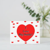 Ich Liebe Big Daddy Hearts Postkarte (Stehend Vorderseite)