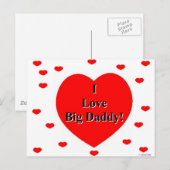 Ich Liebe Big Daddy Hearts Postkarte (Vorne/Hinten)