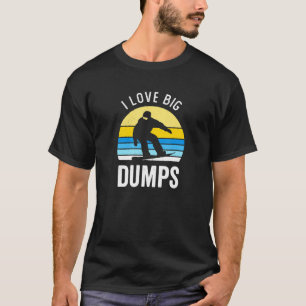 Ich Liebe Big Dumps Schnee Vintag Sunset Snowboard T-Shirt