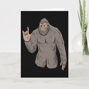 Ich liebe Big Foot ASL-Handgeste Gehörloser Hörver Karte