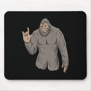 Ich liebe Big Foot ASL-Handgeste Gehörloser Hörver Mousepad