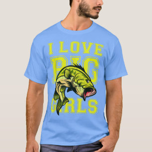 Ich Liebe Big Girls Funny Fish Grafik T-Shirt