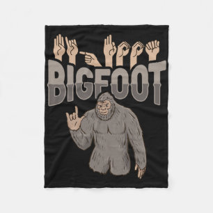 Ich liebe Bigfoot ASL-Handgeste Gehörloser Hörverl Fleecedecke