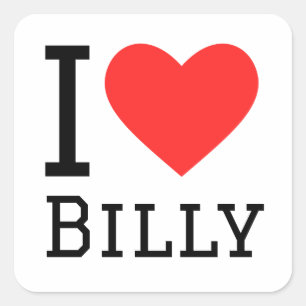 Ich Liebe billy Quadratischer Aufkleber