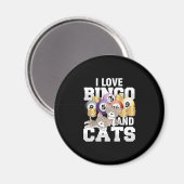Ich Liebe Bingo und Katzen Katze Kätzchen Glückssp Magnet (Vorderseite/Rückseite)
