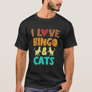 Ich liebe Bingo und Katzen Süßes Tier Bingo 4 T-Shirt