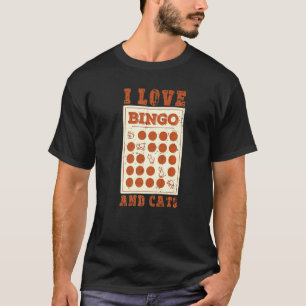 Ich liebe Bingo und Katzen Süßes Tier Bingo  6 T-Shirt
