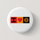 Ich liebe Bitcoin BTC 8-Bit Block | Knopf Button (Vorderseite)