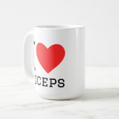 Ich liebe Bizeps Kaffeetasse (Vorderseite Links)