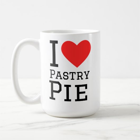 Ich liebe Blätterteigkuchen Kaffeetasse (Links)