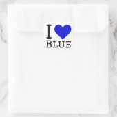 Ich Liebe blau Quadratischer Aufkleber (Tasche)