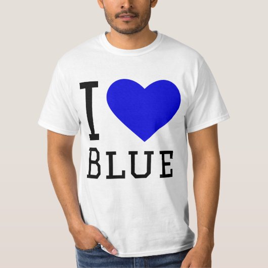 Ich Liebe blau T-Shirt (Vorderseite)