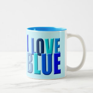 Ich liebe Blau Zweifarbige Tasse