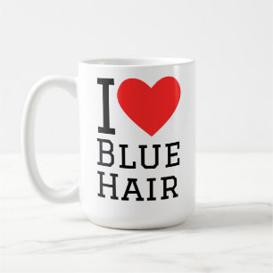 Ich liebe blaues Haar Kaffeetasse