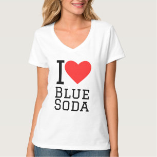 Ich Liebe blaues Soda T-Shirt