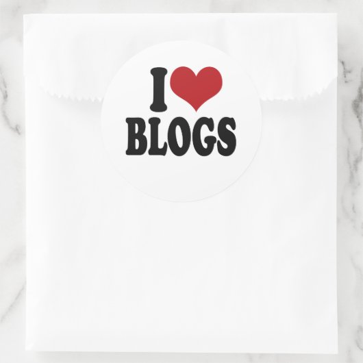 Ich Liebe Blogs Runder Aufkleber (Tasche)