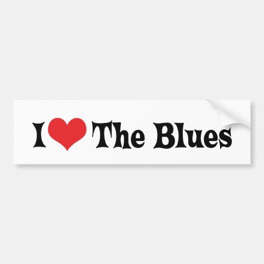 Ich Liebe Blues Autoaufkleber (Vorne)