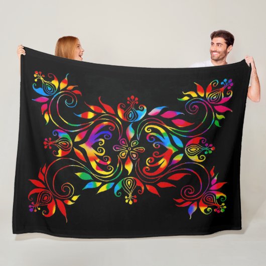 Ich liebe Blumen Fleecedecke (Beispiel)