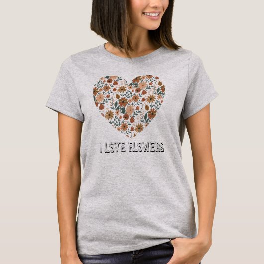 Ich liebe Blumen T-Shirt (Vorderseite)