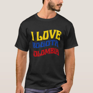 Ich liebe Bogota Kolumbien Flagge Karte Kolumbiani T-Shirt