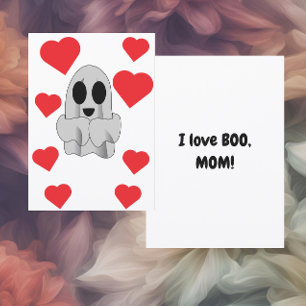 Ich liebe BOO Mama Flach Feiertagskarte