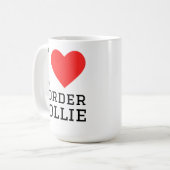 Ich liebe Border Collie Kaffeetasse (Vorderseite Links)