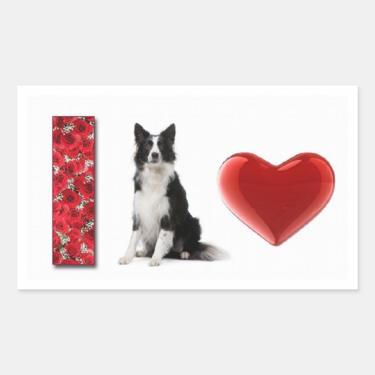 Ich Liebe Border Colliese!! Border Collie Sticker (Vorderseite)