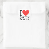 Ich Liebe Boston Terrier Quadratischer Aufkleber (Tasche)