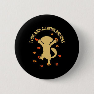 Ich liebe Bouldering und Hunde - Boulder Boulderin Button