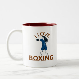 Ich liebe Boxen Zweifarbige Tasse