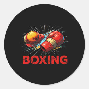 Ich liebe Boxhandschuhe Kampfsport Kampfkunst K Runder Aufkleber