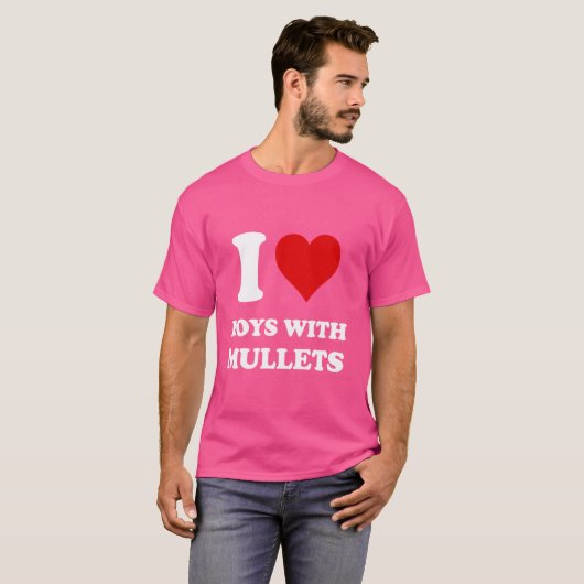 Ich Liebe Boys mit Mullets T-Shirt (Vorne ganz)