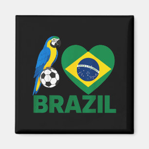 Ich liebe Brasilien Brasilianische Flagge Herz Fra Magnet