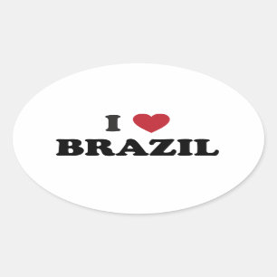 Ich liebe Brasilien Ovaler Aufkleber