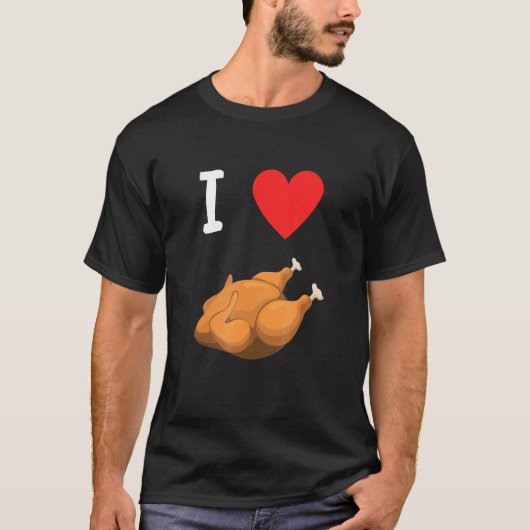 Ich liebe Brathähnchen mit Herz Cool T-Shirt (Vorderseite)