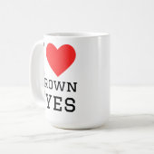 Ich liebe braune Augen Kaffeetasse (Vorderseite Links)
