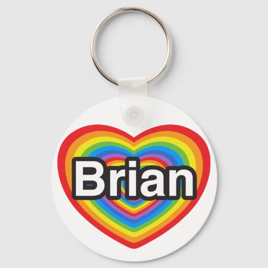 Ich Liebe Brian. Ich Liebe dir Brian. Herz Schlüsselanhänger (Vorderseite)