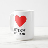 Ich liebe Britisch Kurzhaar Kaffeetasse (Vorderseite Links)