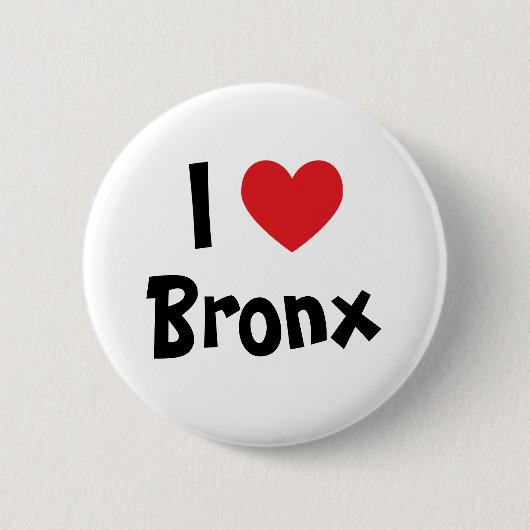 Ich liebe Bronx Red Heart Button (Vorderseite)