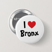 Ich liebe Bronx Red Heart Button (Vorne & Hinten)