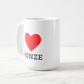 Ich liebe Bronze Kaffeetasse (Vorderseite Links)