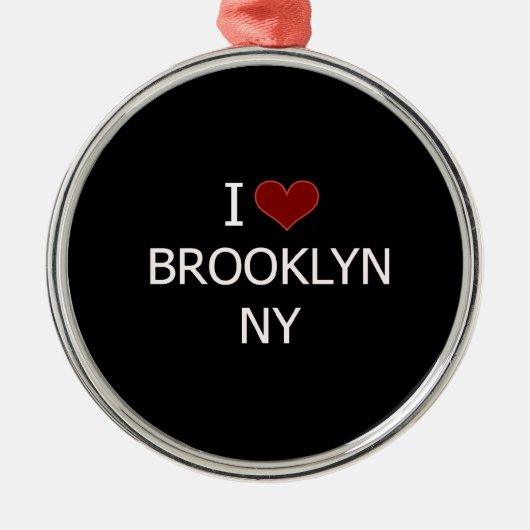 Ich Liebe Brooklyn, NY Silbernes Ornament (Vorne)