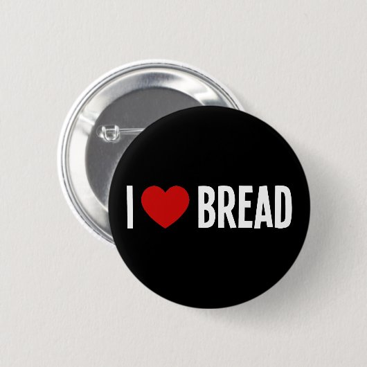 Ich liebe Brot • Ich liebe Brot runder Knopf Button (Vorne & Hinten)