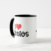 Ich liebe Brüste Tasse (Vorderseite Links)