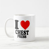 Ich liebe Brustpressen Kaffeetasse (Links)