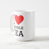 Ich liebe Bubble Tea Kaffeetasse (Vorderseite Links)