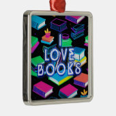 Ich Liebe Bücher farbenfroh Ornament Aus Metall (Rechts)