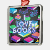 Ich Liebe Bücher farbenfroh Ornament Aus Metall (Links)
